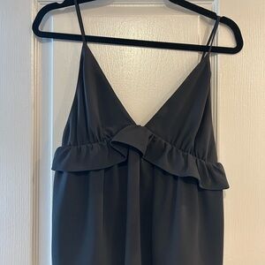 Elegant Dark Black Ruffle Top